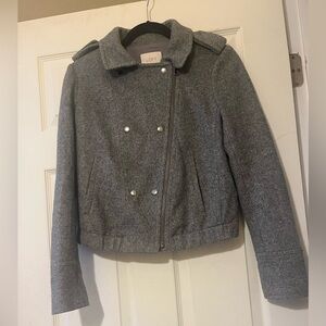 LOFT Gray Textured Coat Size XS